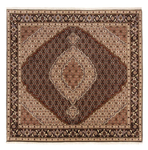 Persisk matta - Tabriz - Royal kvadrat  - 203 x 198 cm - mörk beige