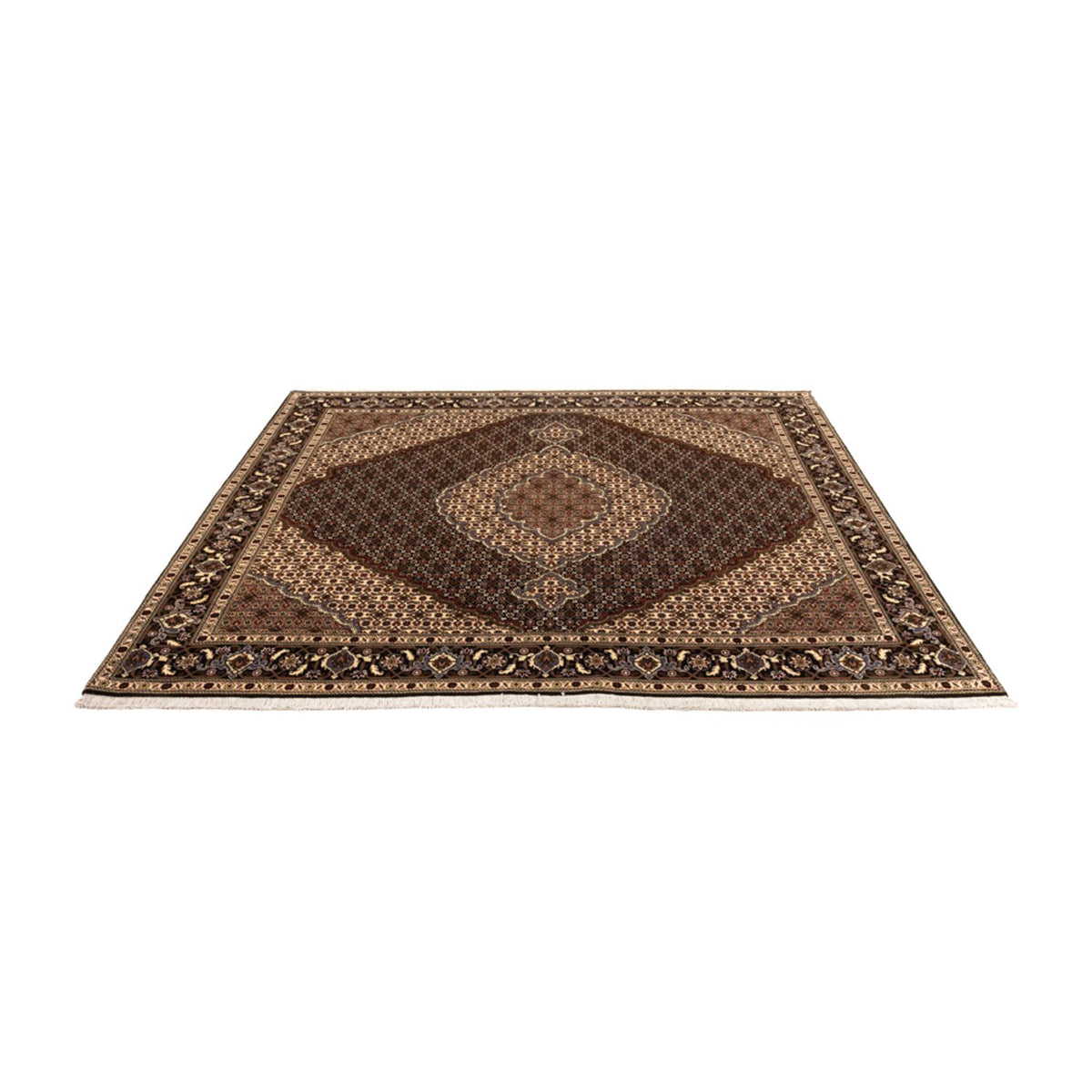 Persisk matta - Tabriz - Royal kvadrat  - 203 x 198 cm - mörk beige