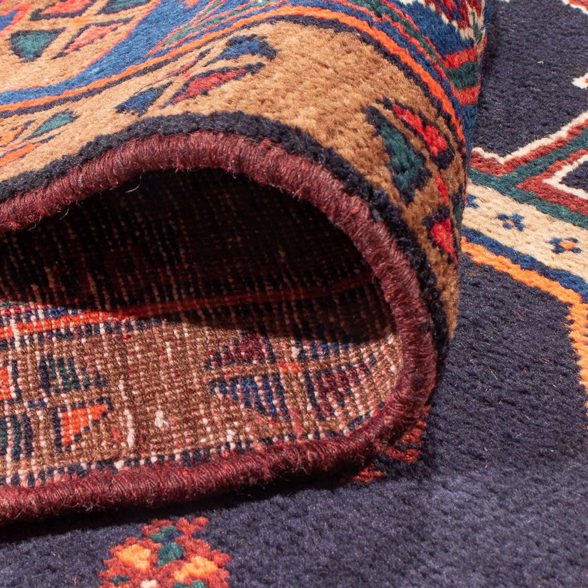 Runner Persisk matta - Nomadic - 380 x 153 cm - mörkblå