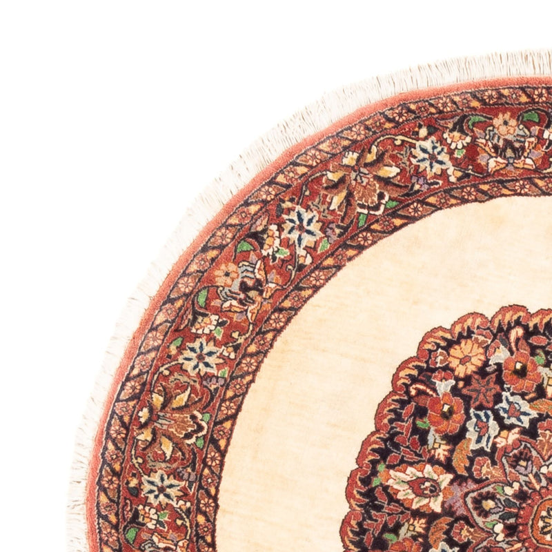 Persisk matta - Bijar - Royal runt  - 100 x 100 cm - grädde