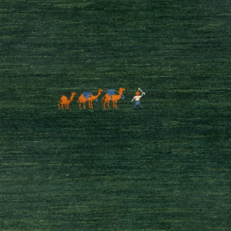 Gabbeh-matta - persisk - 151 x 104 cm - mörkgrön