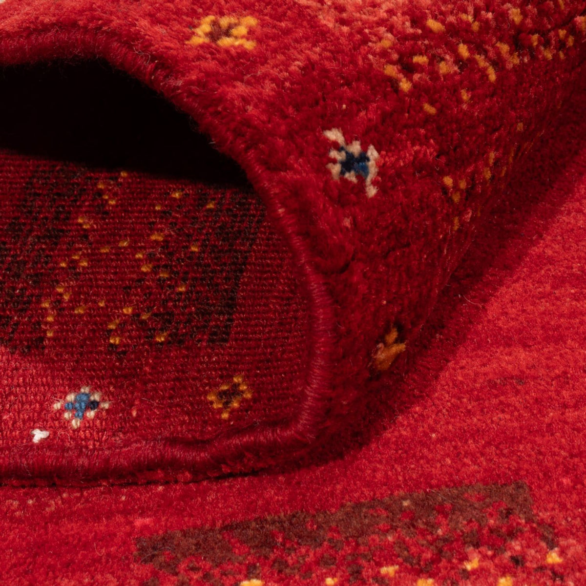 Gabbeh-matta - persisk - 144 x 104 cm - mörkröd