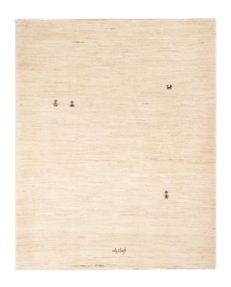 Gabbeh-matta - persisk - 150 x 109 cm - ljusbeige