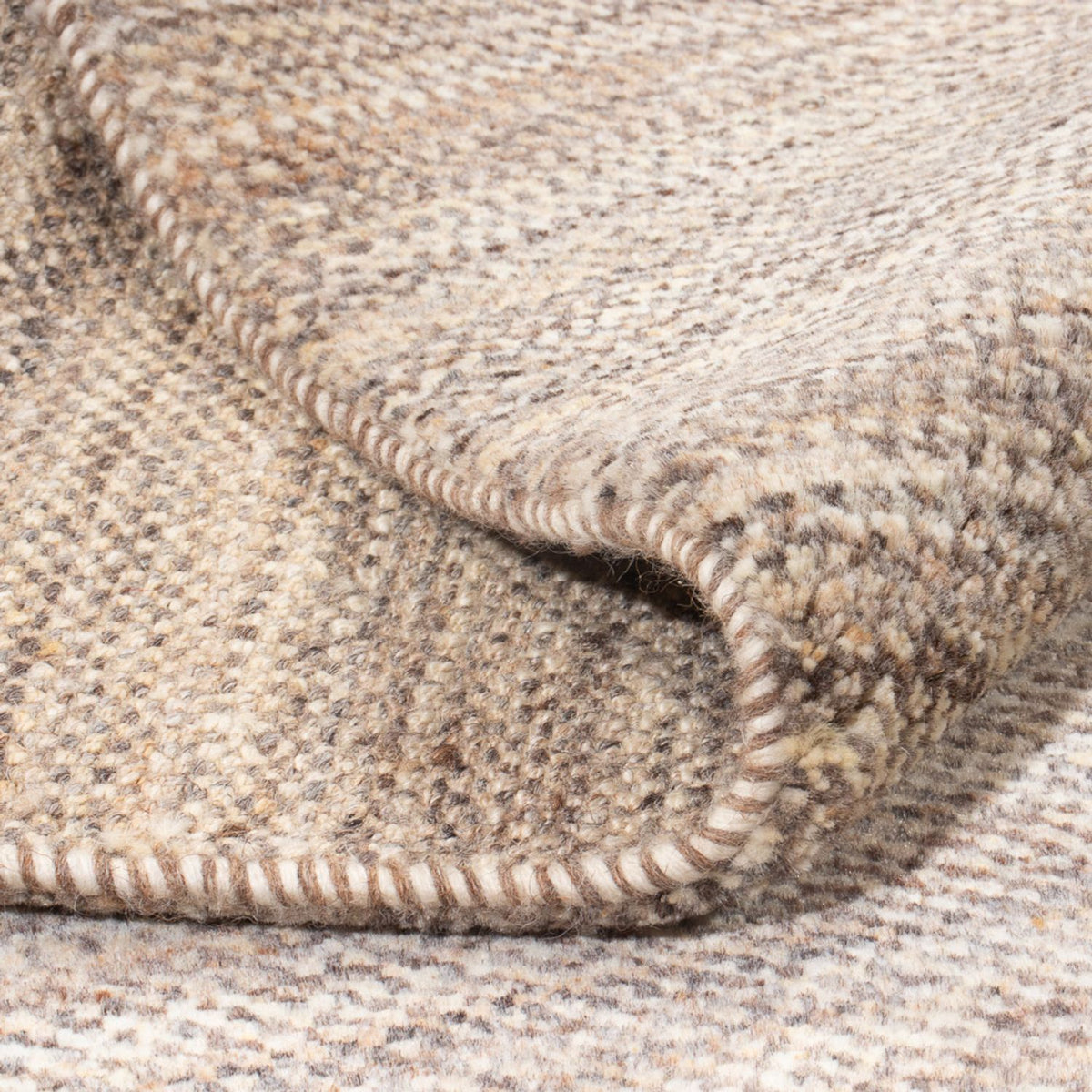 Gabbeh-matta - persisk - 194 x 154 cm - mörk beige