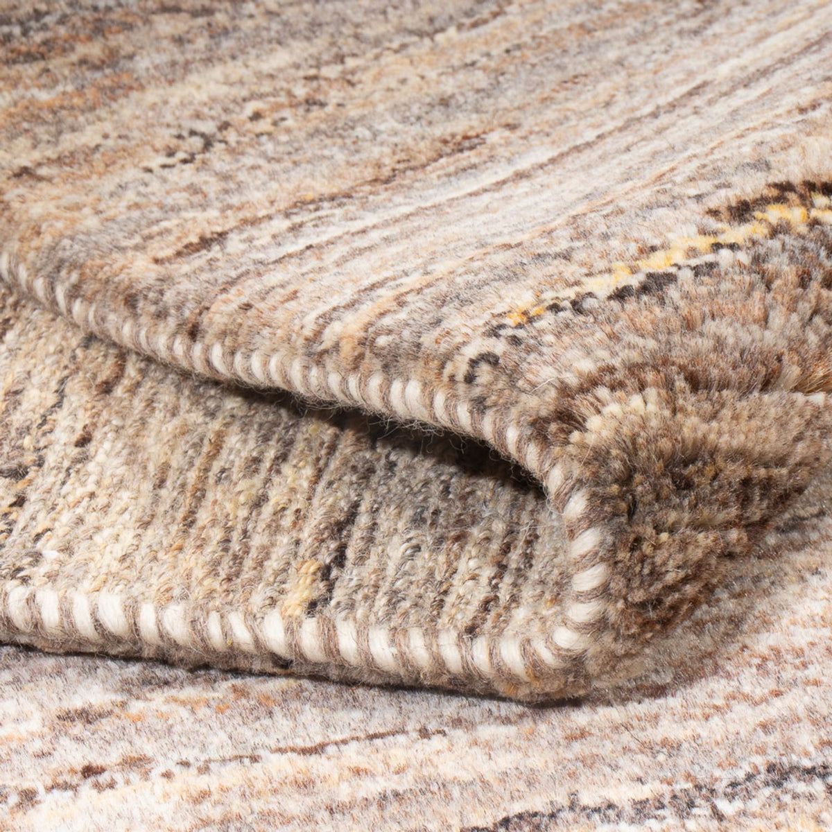 Gabbeh-matta - persisk - 194 x 154 cm - mörk beige