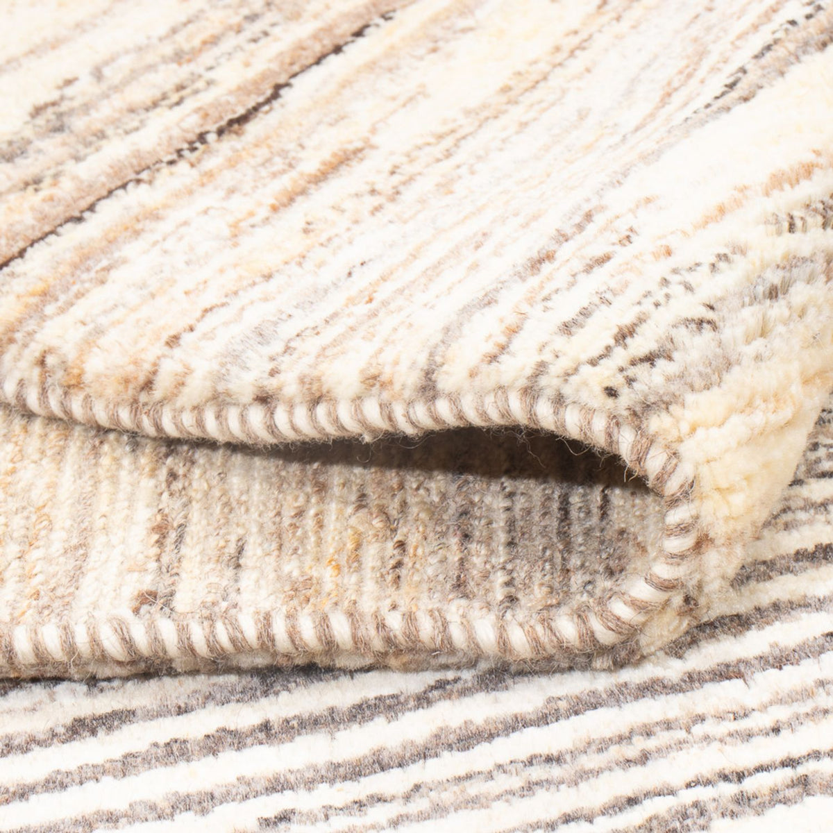 Gabbeh-matta - persisk - 140 x 97 cm - mörk beige