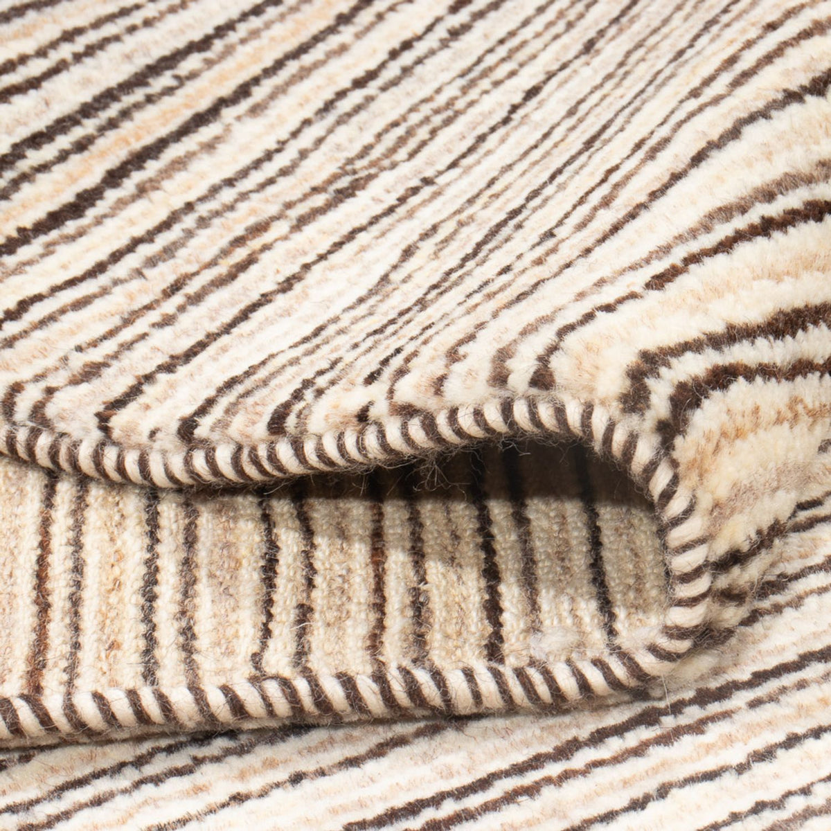 Gabbeh-matta - persisk - 242 x 162 cm - mörk beige