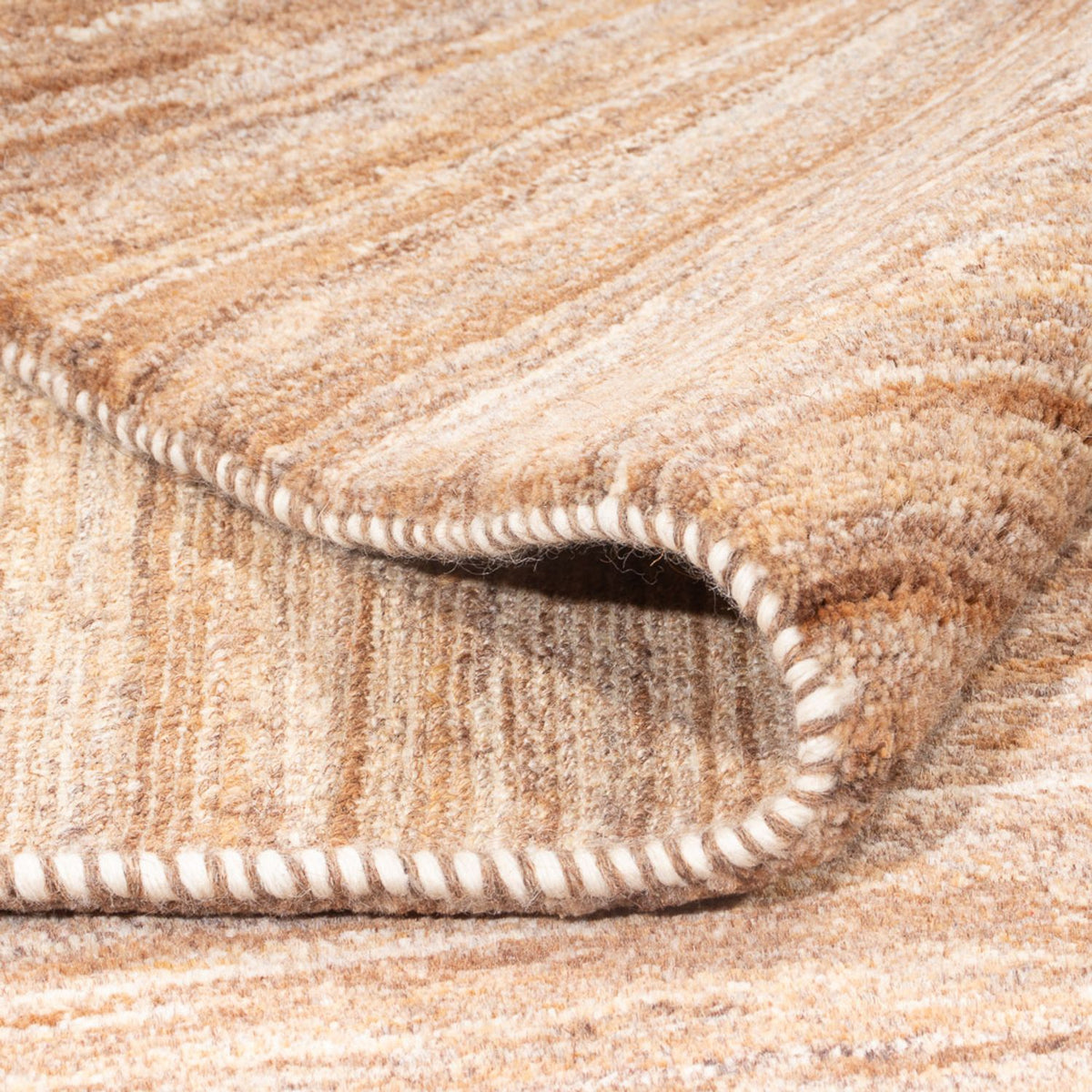 Gabbeh-matta - persisk - 198 x 155 cm - mörk beige