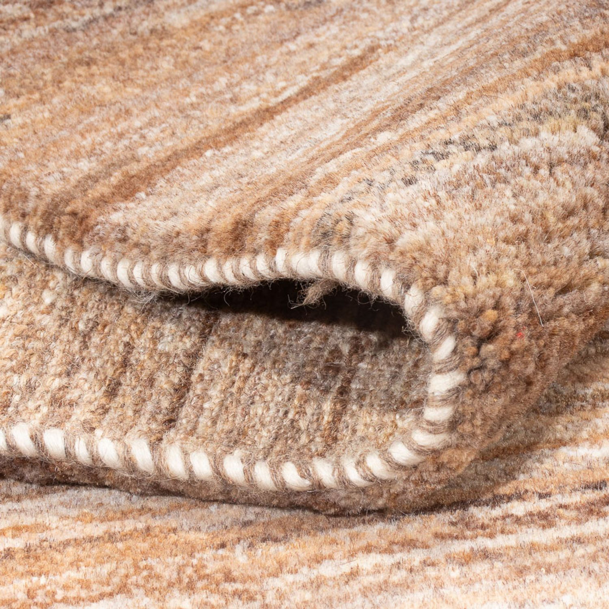 Gabbeh-matta - persisk - 200 x 153 cm - mörk beige