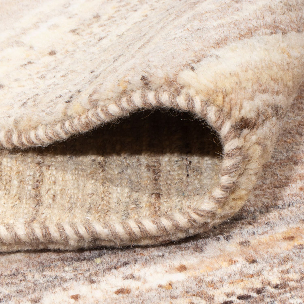 Gabbeh-matta - persisk - 240 x 207 cm - mörk beige