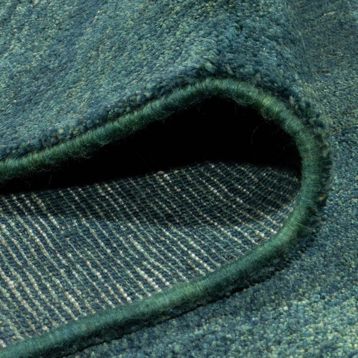 Gabbeh-matta - persisk - 380 x 335 cm - mörkgrön