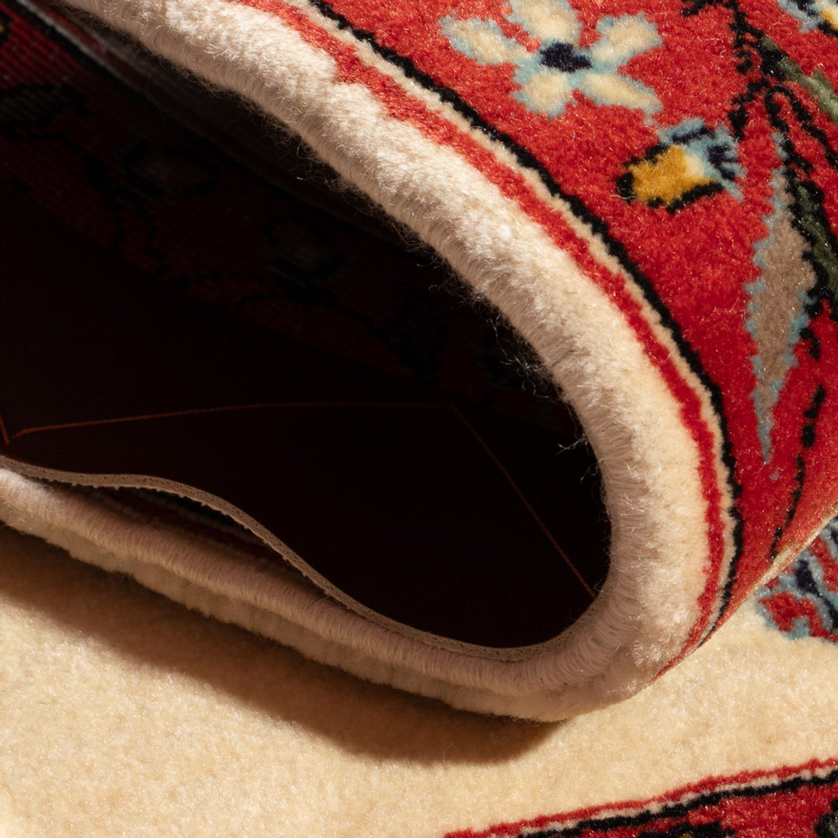 Persisk matta - Ghom - 107 x 65 cm - grädde