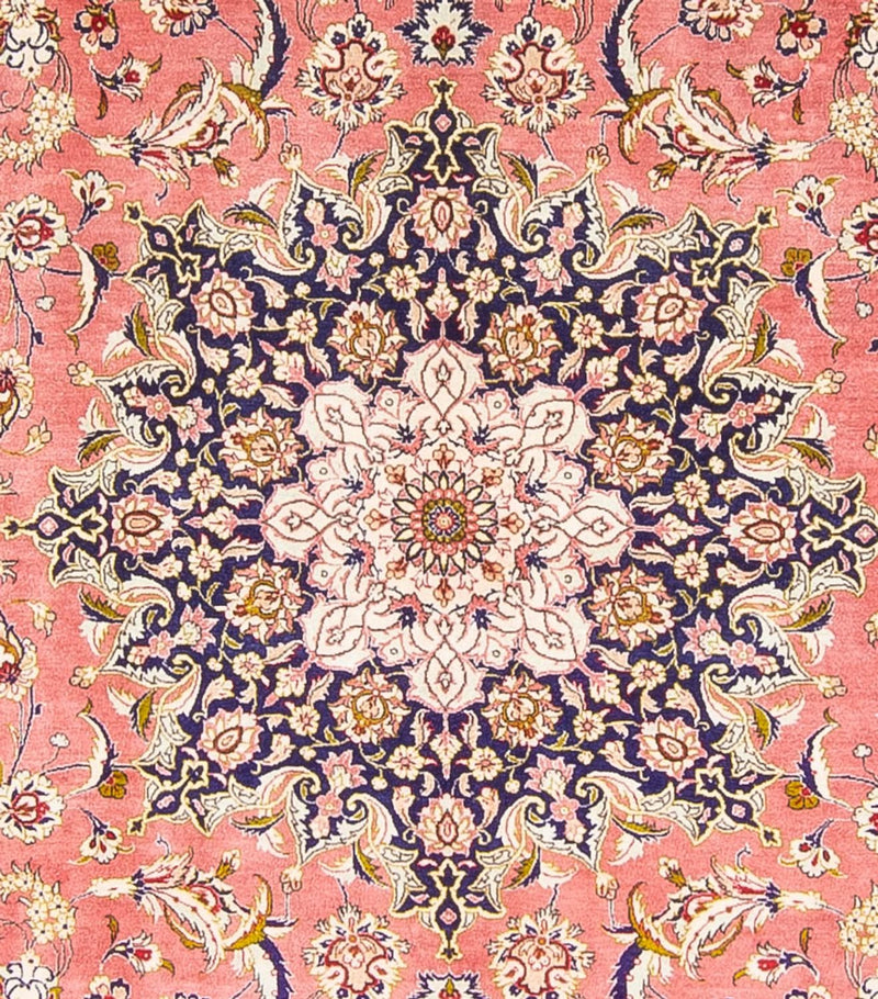 Silk Carpet - Ghom Silk - Premium kvadrat  - 247 x 247 cm - ljusröd