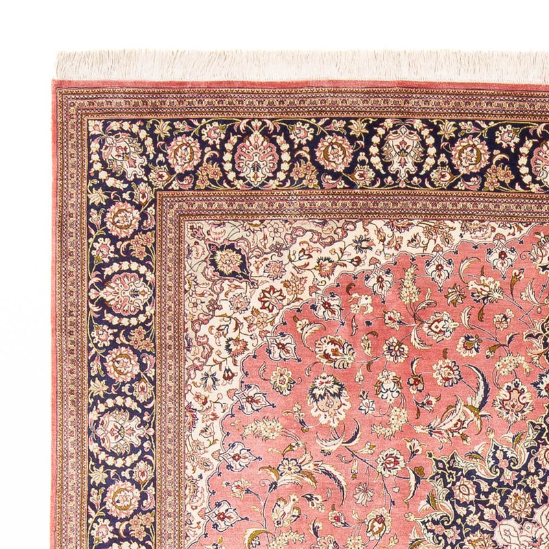 Silk Carpet - Ghom Silk - Premium kvadrat  - 247 x 247 cm - ljusröd