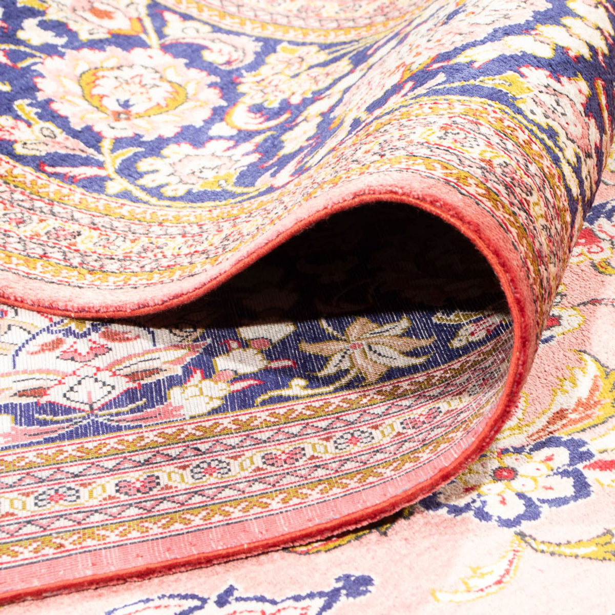 Silk Carpet - Ghom Silk - Premium kvadrat  - 247 x 247 cm - ljusröd