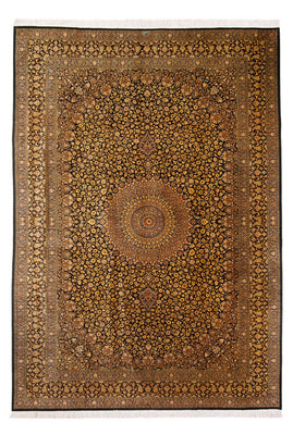 Silk Carpet - Ghom Silk - Premium - 353 x 242 cm - svart