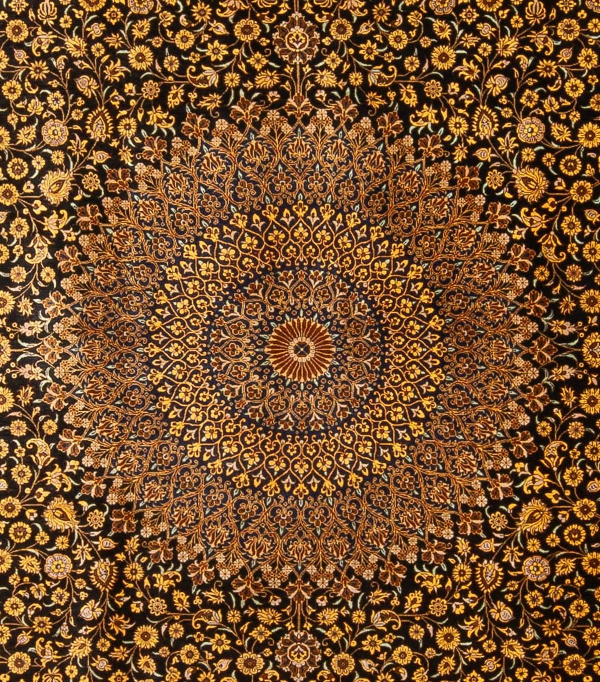 Silk Carpet - Ghom Silk - Premium - 353 x 242 cm - svart