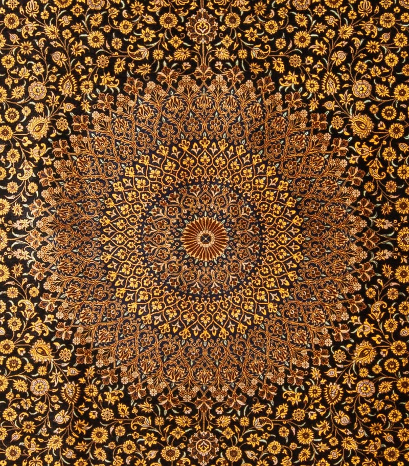 Silk Carpet - Ghom Silk - Premium - 353 x 242 cm - svart
