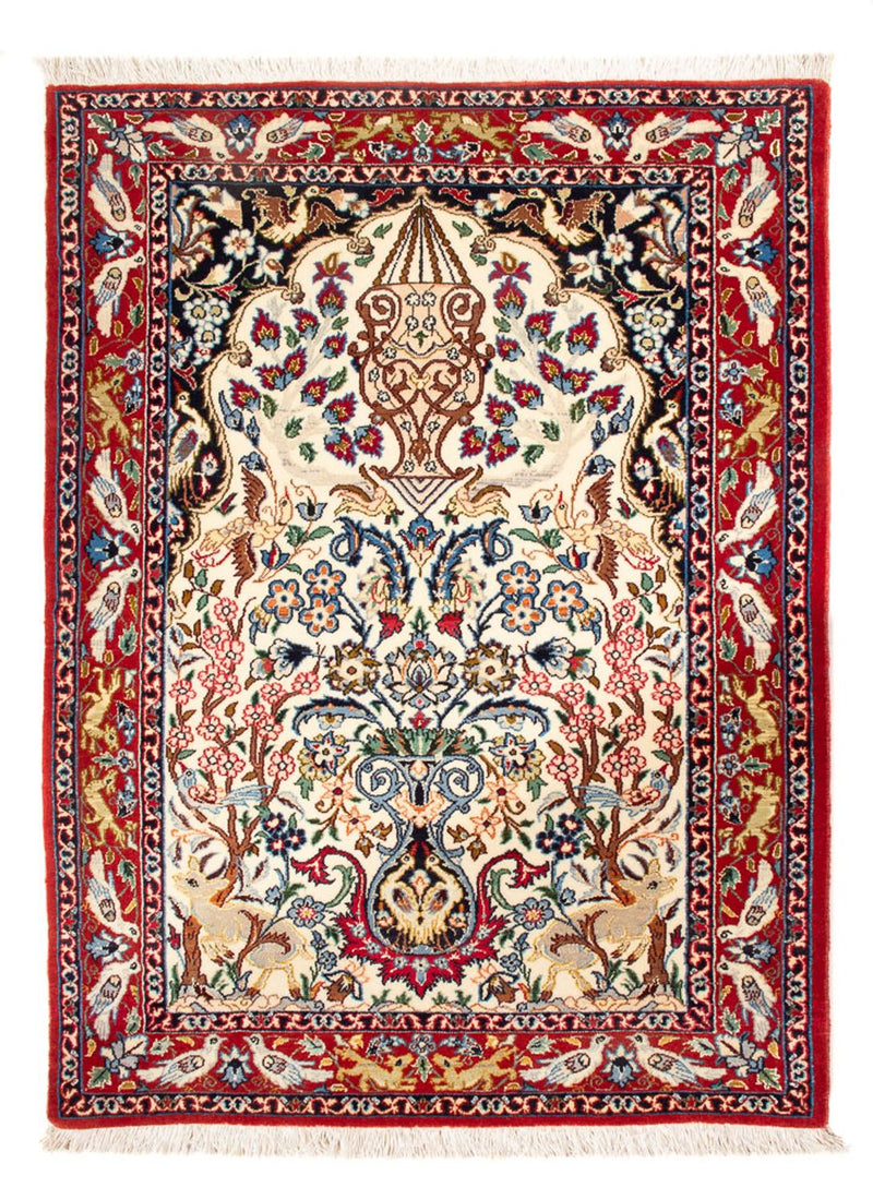 Persisk matta - Isfahan - Premium - 100 x 75 cm - grädde