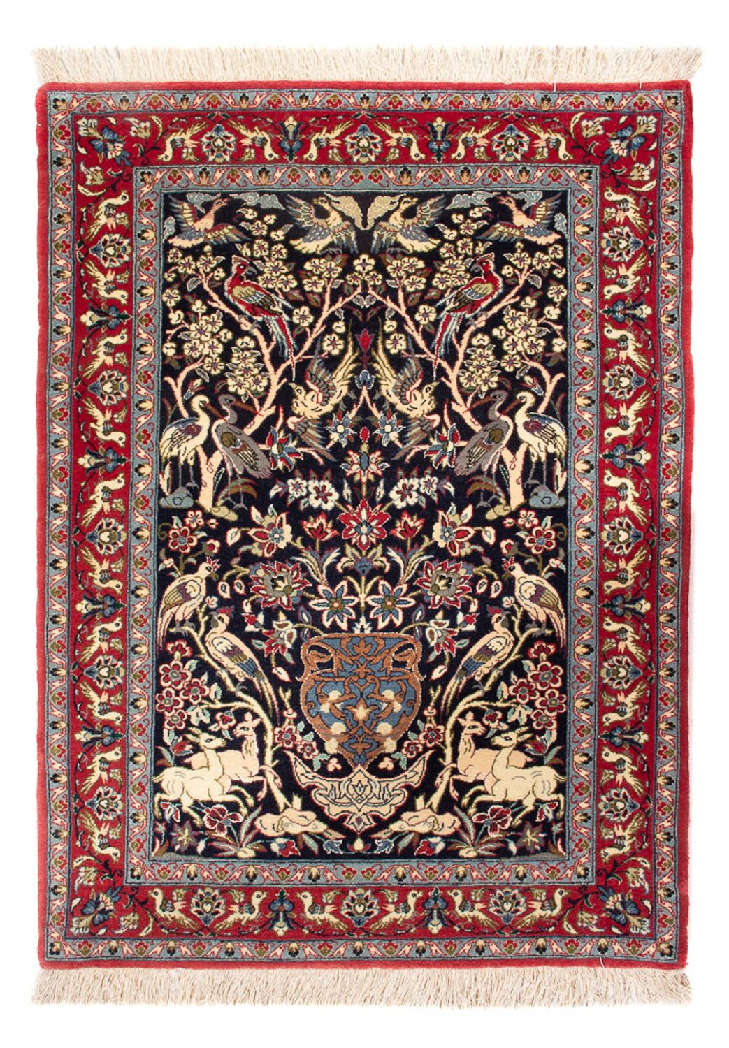 Persisk matta - Isfahan - Premium - 98 x 70 cm - mörkblå