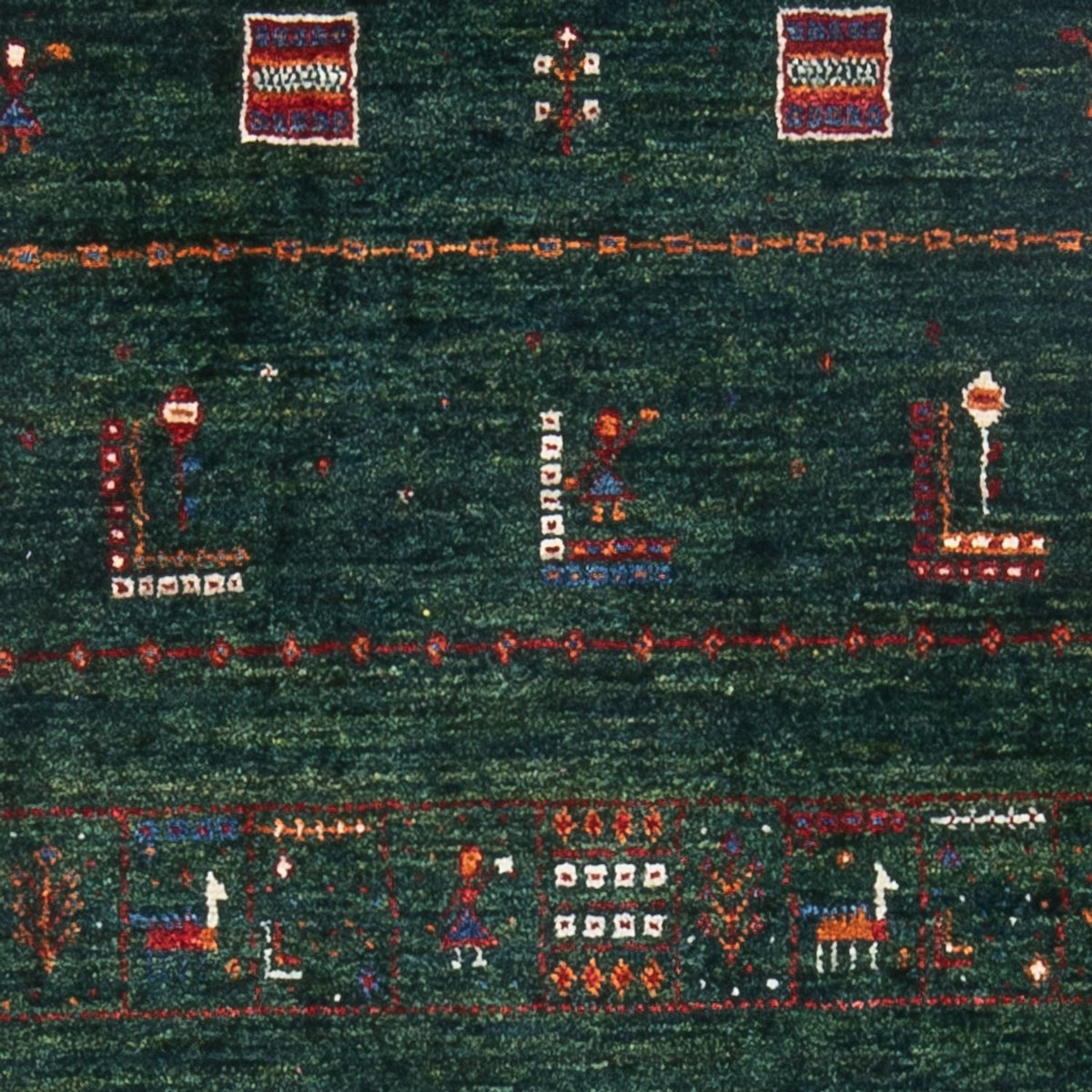 Gabbeh-matta - Loribaft Persian - 136 x 85 cm - mörkgrön