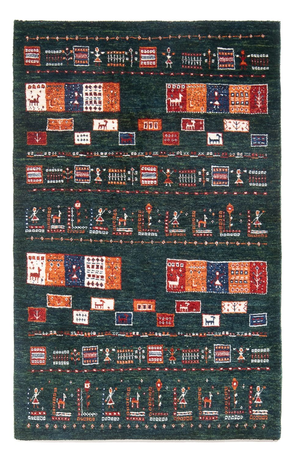 Gabbeh-matta - Loribaft Persian - 135 x 85 cm - mörkgrön