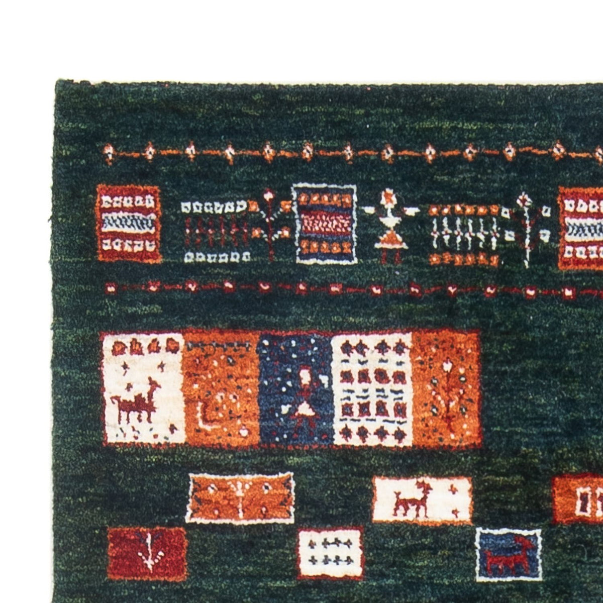 Gabbeh-matta - Loribaft Persian - 135 x 85 cm - mörkgrön