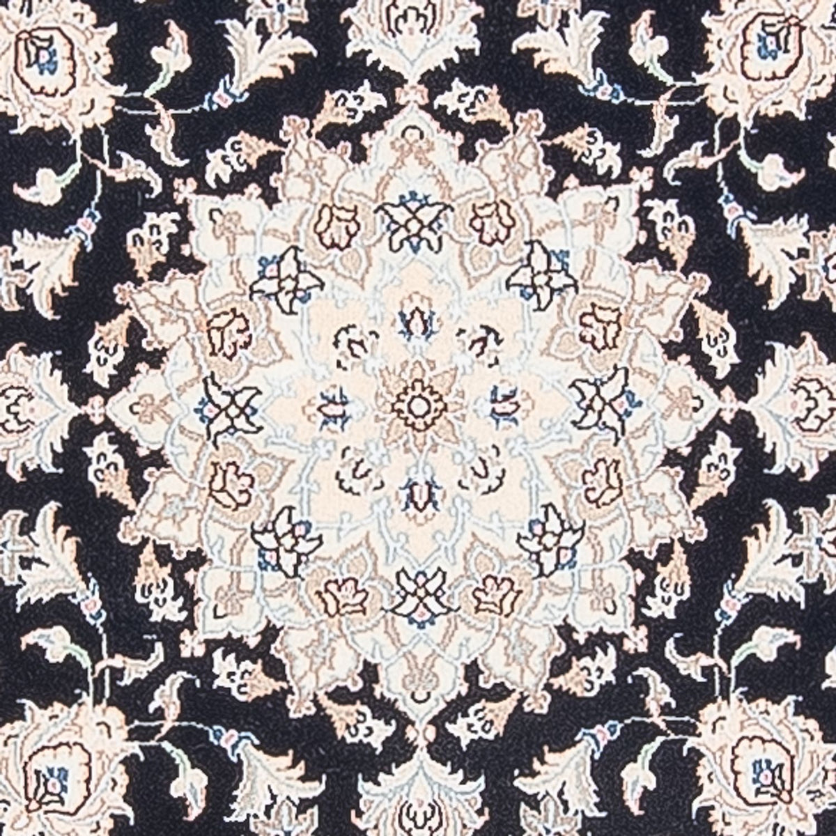 Persisk matta - Nain - Premium runt  - 105 x 104 cm - mörkblå