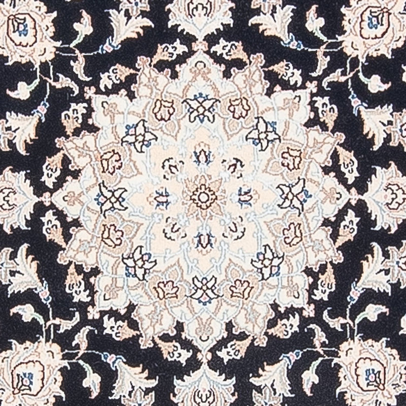 Persisk matta - Nain - Premium runt  - 105 x 104 cm - mörkblå