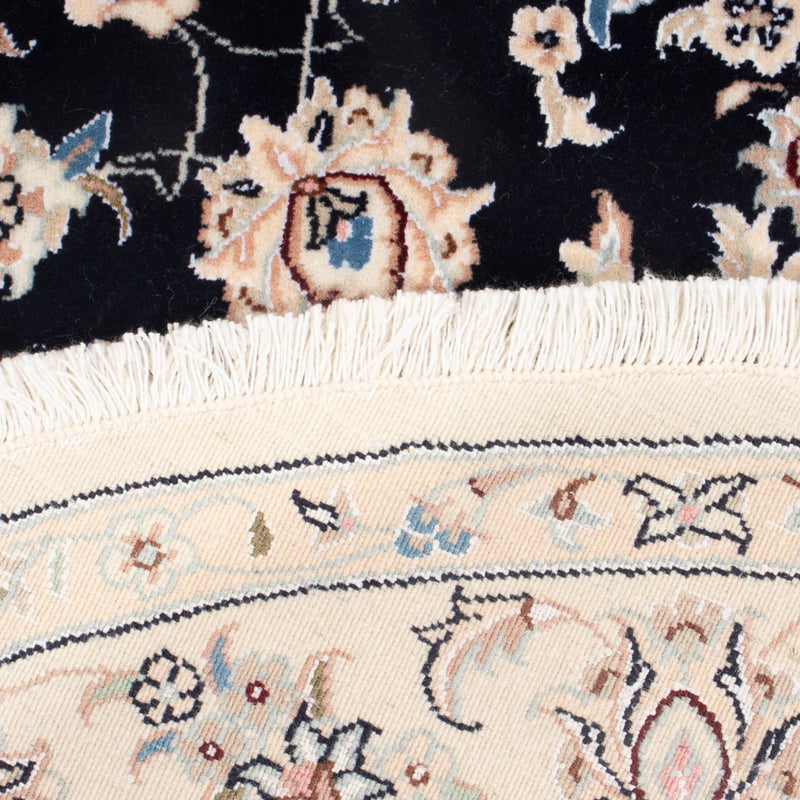 Persisk matta - Nain - Premium runt  - 105 x 104 cm - mörkblå