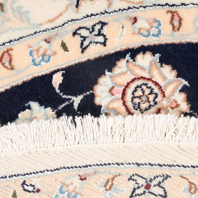 Persisk matta - Nain - Premium runt  - 111 x 105 cm - mörkblå