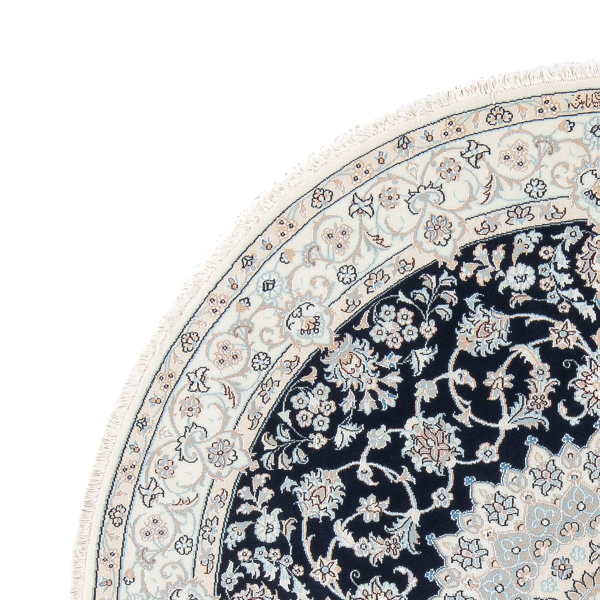 Persisk matta - Nain - Premium runt  - 150 x 150 cm - mörkblå