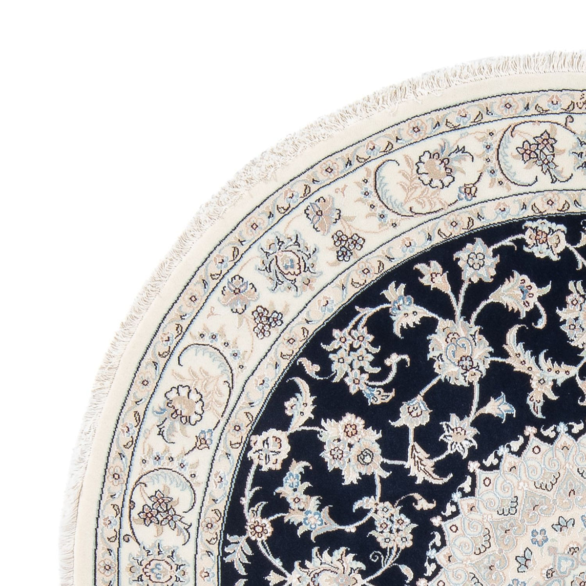 Persisk matta - Nain - Premium runt  - 150 x 150 cm - mörkblå