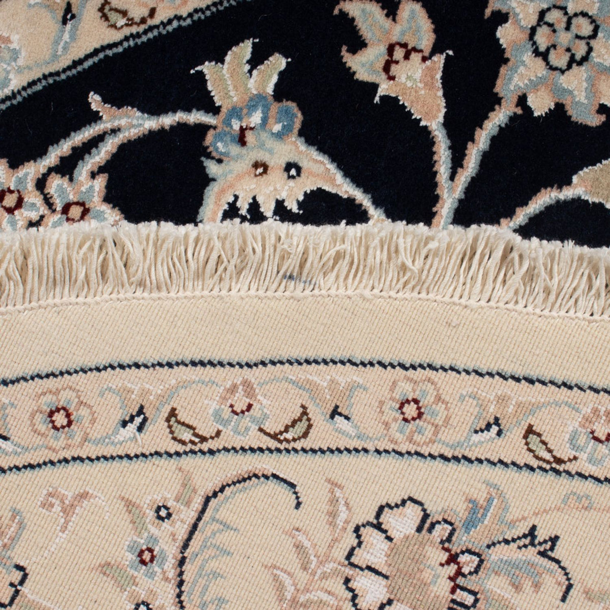 Persisk matta - Nain - Premium runt  - 150 x 150 cm - mörkblå