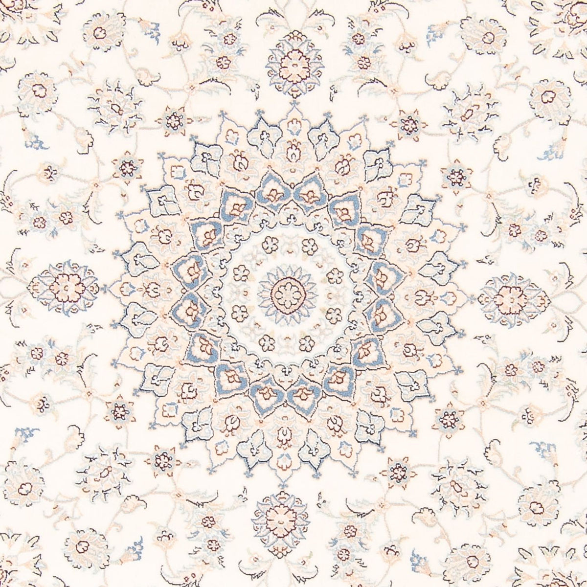 Persisk matta - Nain runt  - 200 x 200 cm - grädde