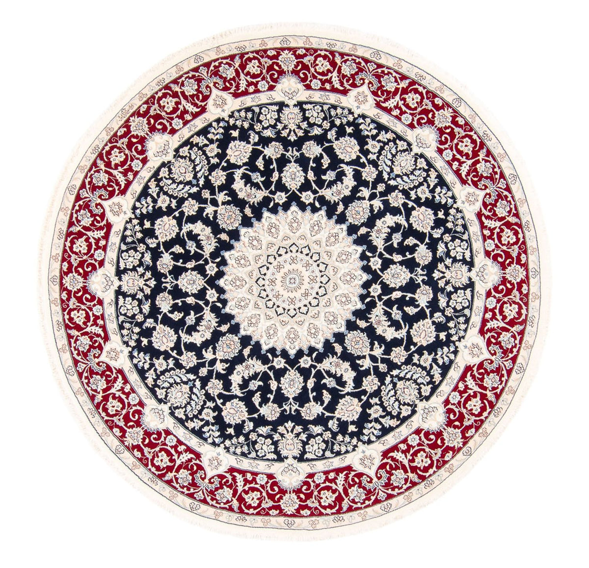 Persisk matta - Nain runt  - 200 x 200 cm - mörkblå