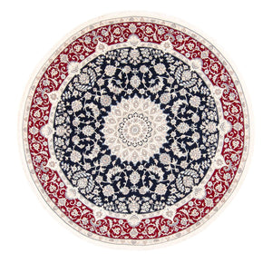 Persisk matta - Nain runt  - 200 x 200 cm - mörkblå