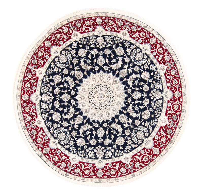 Persisk matta - Nain runt  - 200 x 200 cm - mörkblå