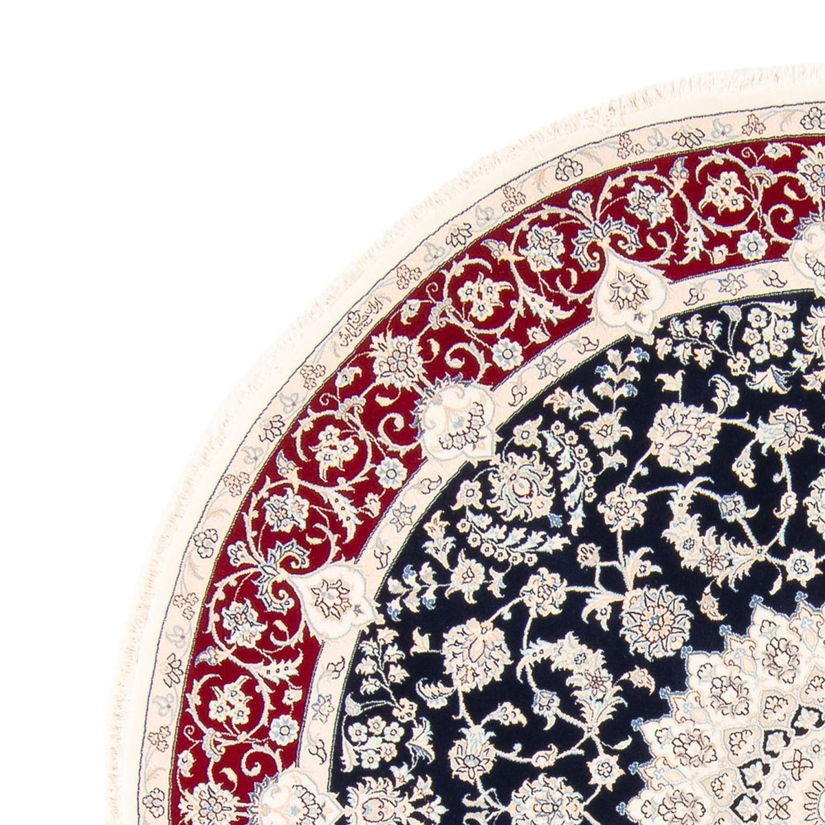 Persisk matta - Nain runt  - 200 x 200 cm - mörkblå