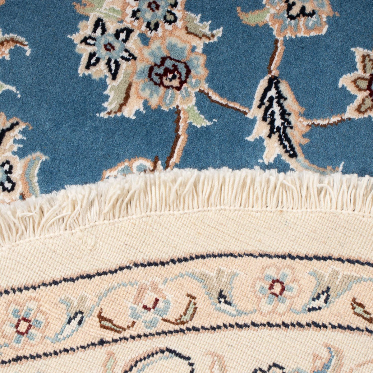 Persisk matta - Nain - Premium runt  - 152 x 150 cm - blå