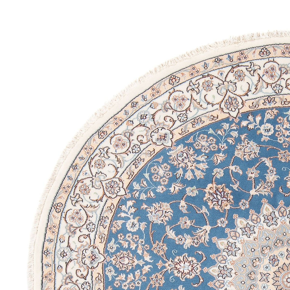 Persisk matta - Nain - Premium runt  - 154 x 151 cm - blå