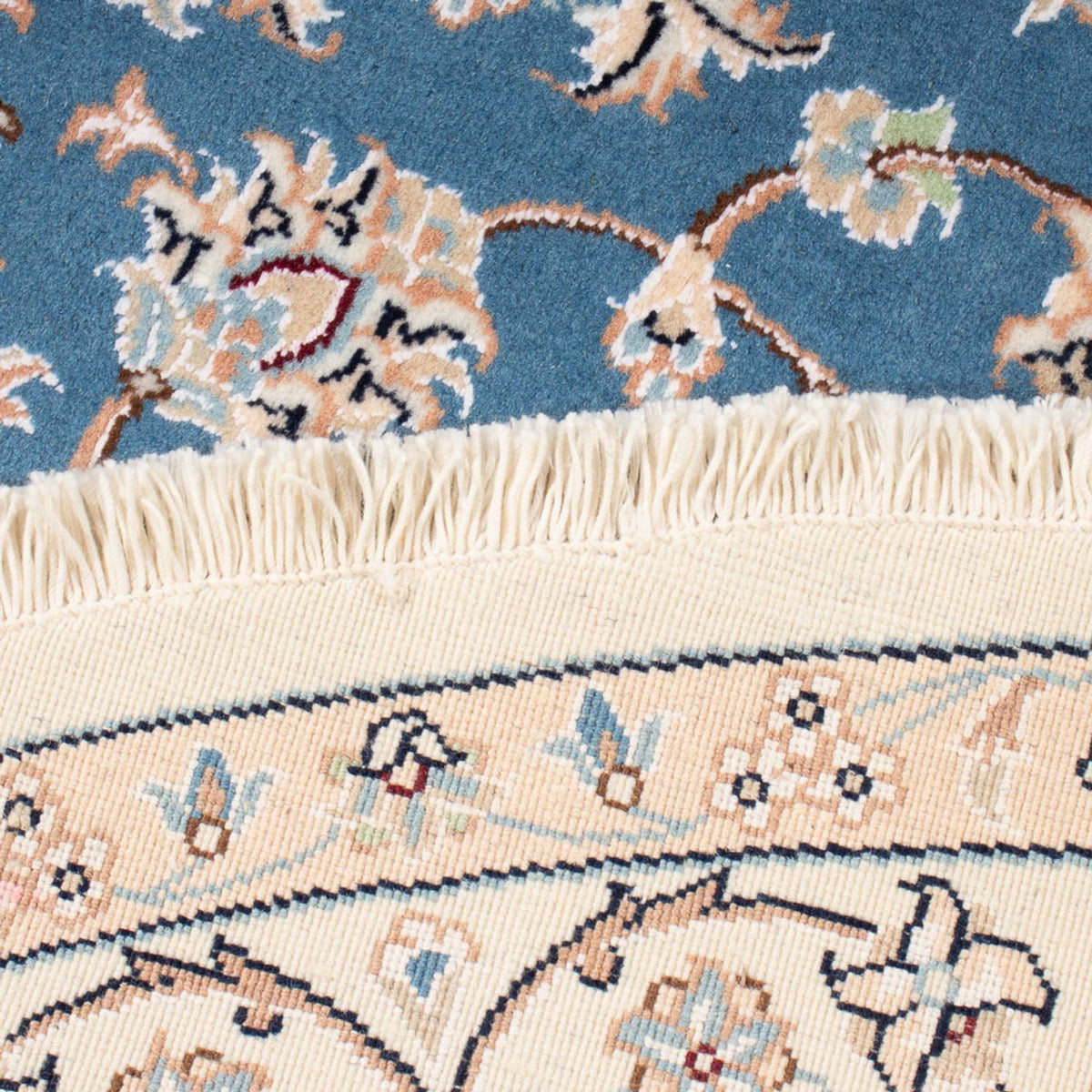 Persisk matta - Nain - Premium runt  - 154 x 151 cm - blå