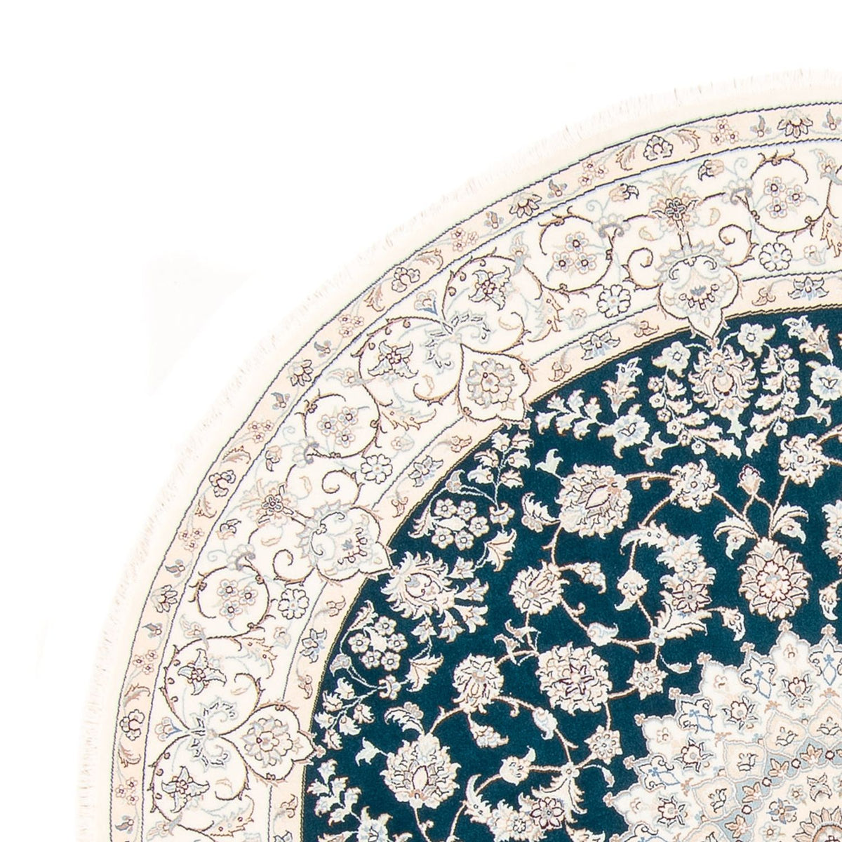 Persisk matta - Nain runt  - 200 x 200 cm - bensinblå