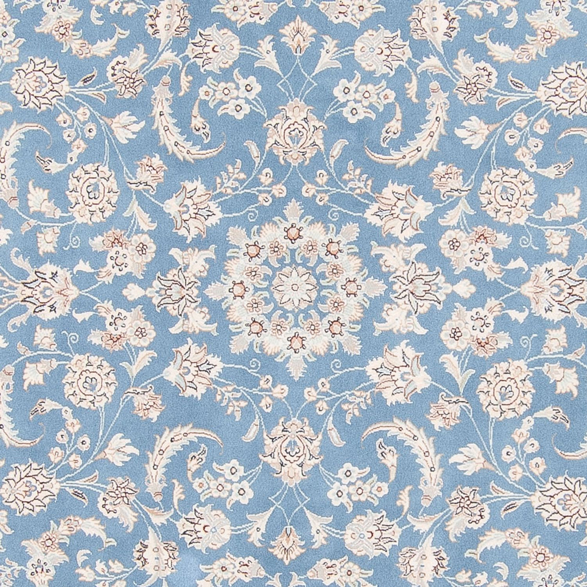 Persisk matta - Nain runt  - 200 x 200 cm - ljusblå