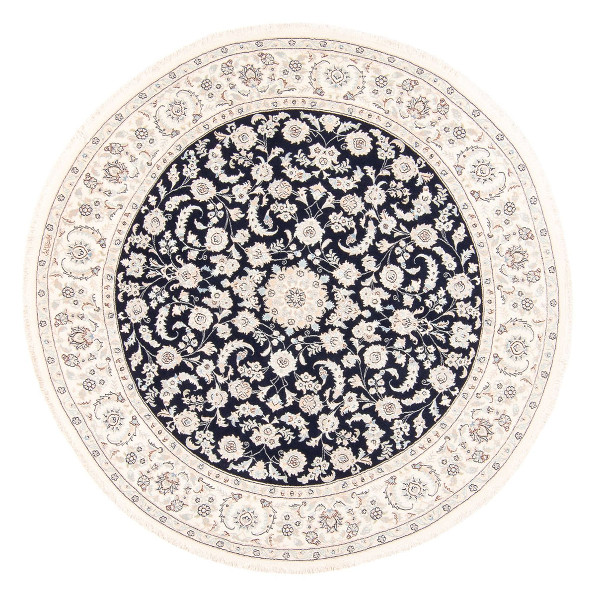 Persisk matta - Nain runt  - 202 x 202 cm - mörkblå