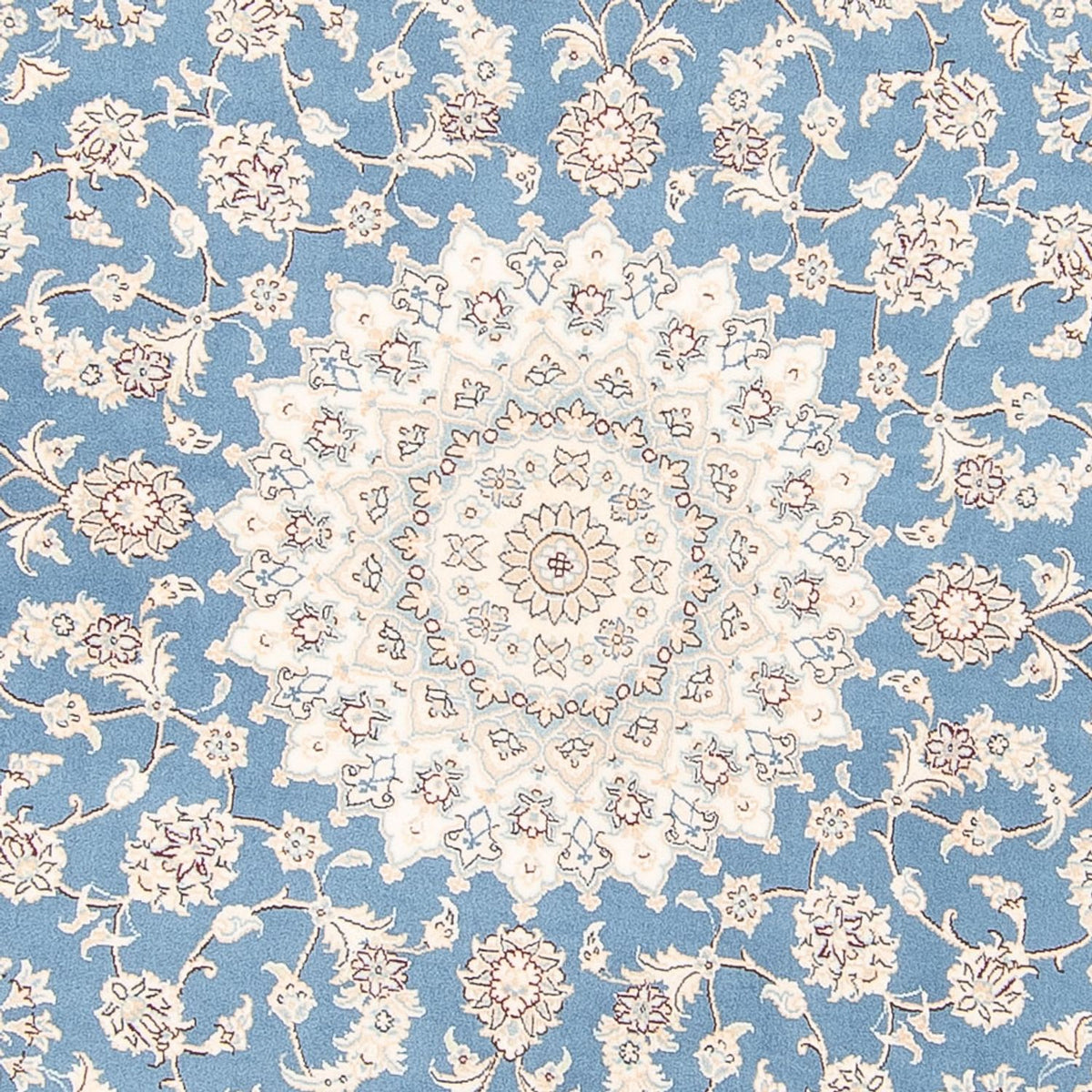 Persisk matta - Nain runt  - 200 x 200 cm - ljusblå