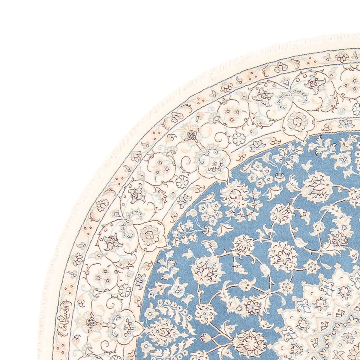 Persisk matta - Nain runt  - 200 x 200 cm - ljusblå