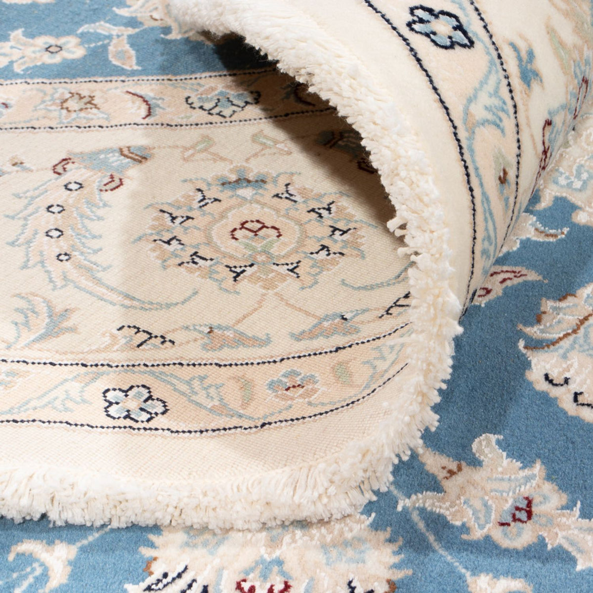 Persisk matta - Nain runt  - 202 x 197 cm - ljusblå