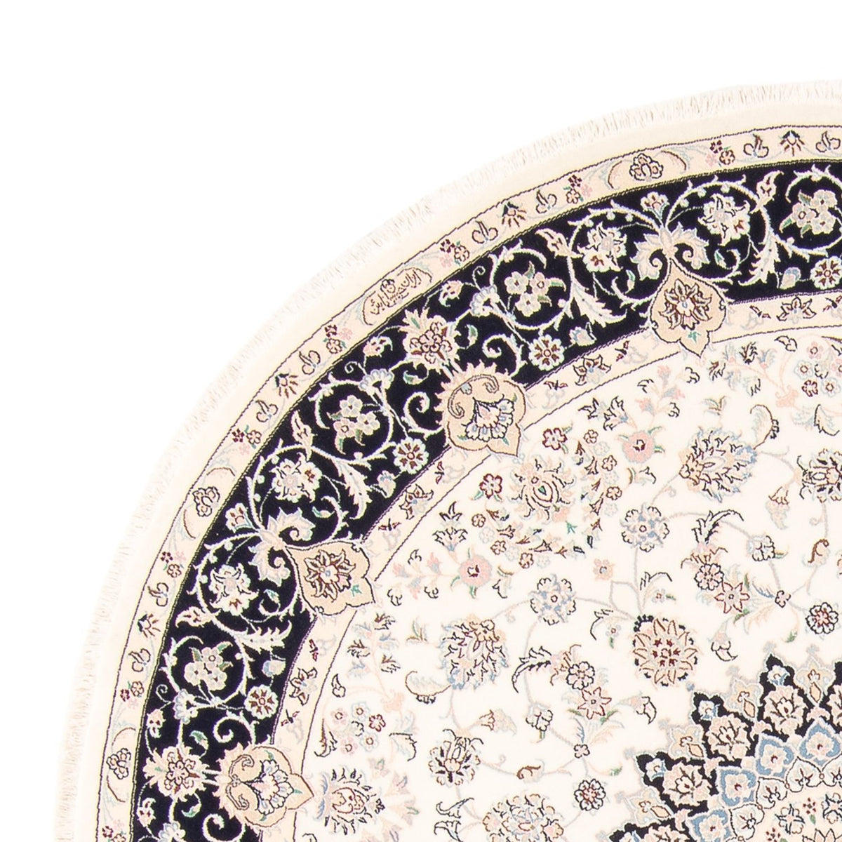 Persisk matta - Nain runt  - 200 x 200 cm - grädde
