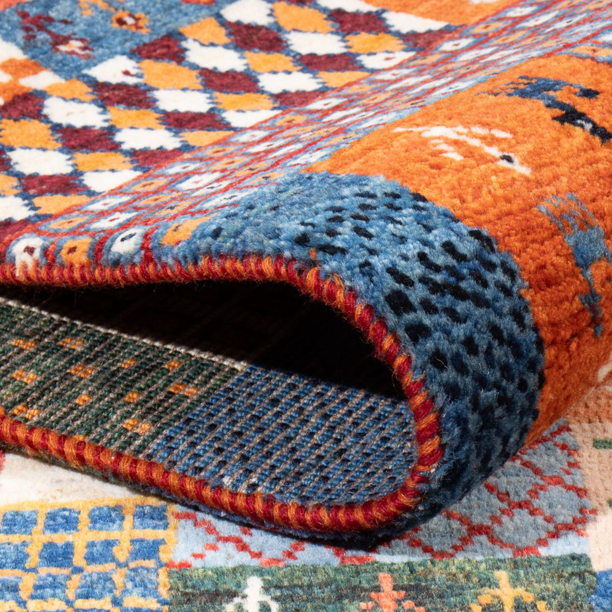 Gabbeh-matta - persisk - 198 x 148 cm - flerfärgad